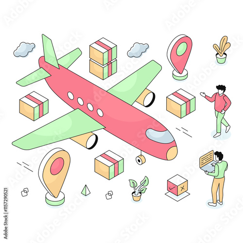 Unique design illustration of air cargo