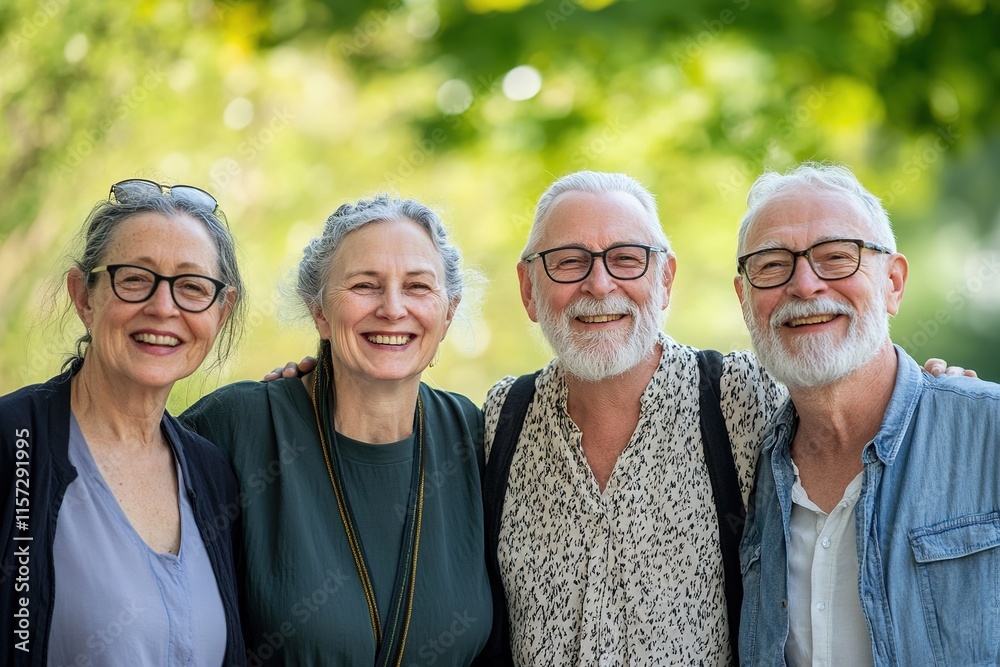 Joyful gathering of elderly friends, sharing laughter surrounded Joyful gathering of elderly friends, sharing laughter surrounded