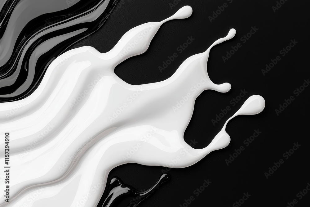 Naklejka premium A psychedelic pattern displayed on a black-and-white abstract background.