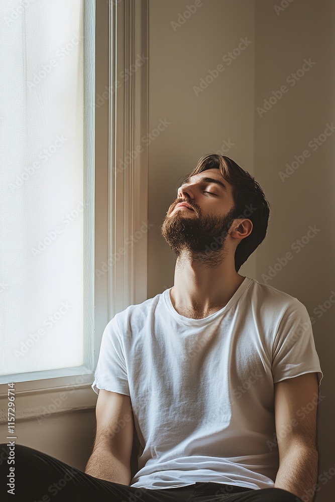 Contemplative moment captured in soft light, highlighting serene Contemplative moment captured in soft light, highlighting serene