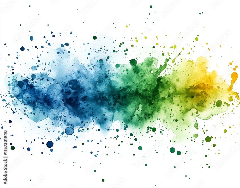 A splash of watercolor paint on a background of textured paper. A splash of watercolor paint on a background of textured paper.