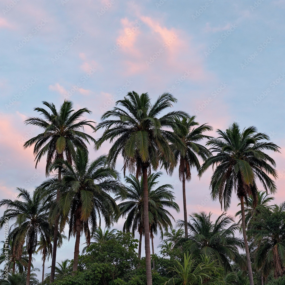 Concept photo of palm trees with space for text