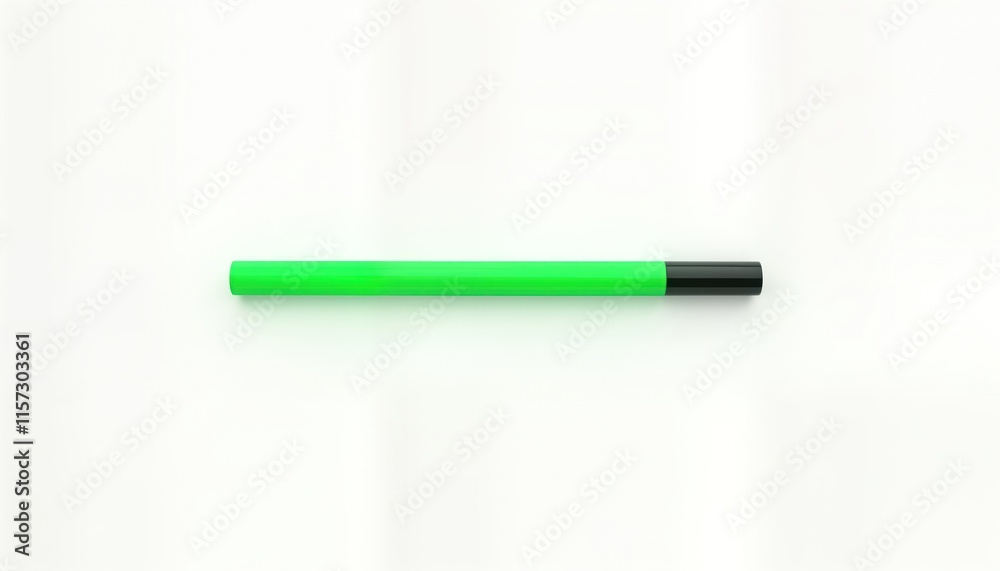 Bright green marker isolated on white surface. Simple graphic design. Minimalist style. Clean image. Modern illustration. Versatile tech image. Suitable for various tech themes. Used as progress bar Bright green marker isolated on white surface. Simple graphic design. Minimalist style. Clean image. Modern illustration. Versatile tech image. Suitable for various tech themes. Used as progress bar