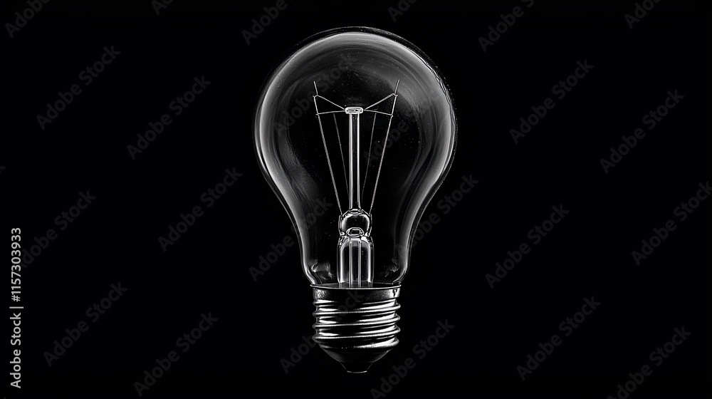 Transparent lightbulb on black background. Transparent lightbulb on black background.