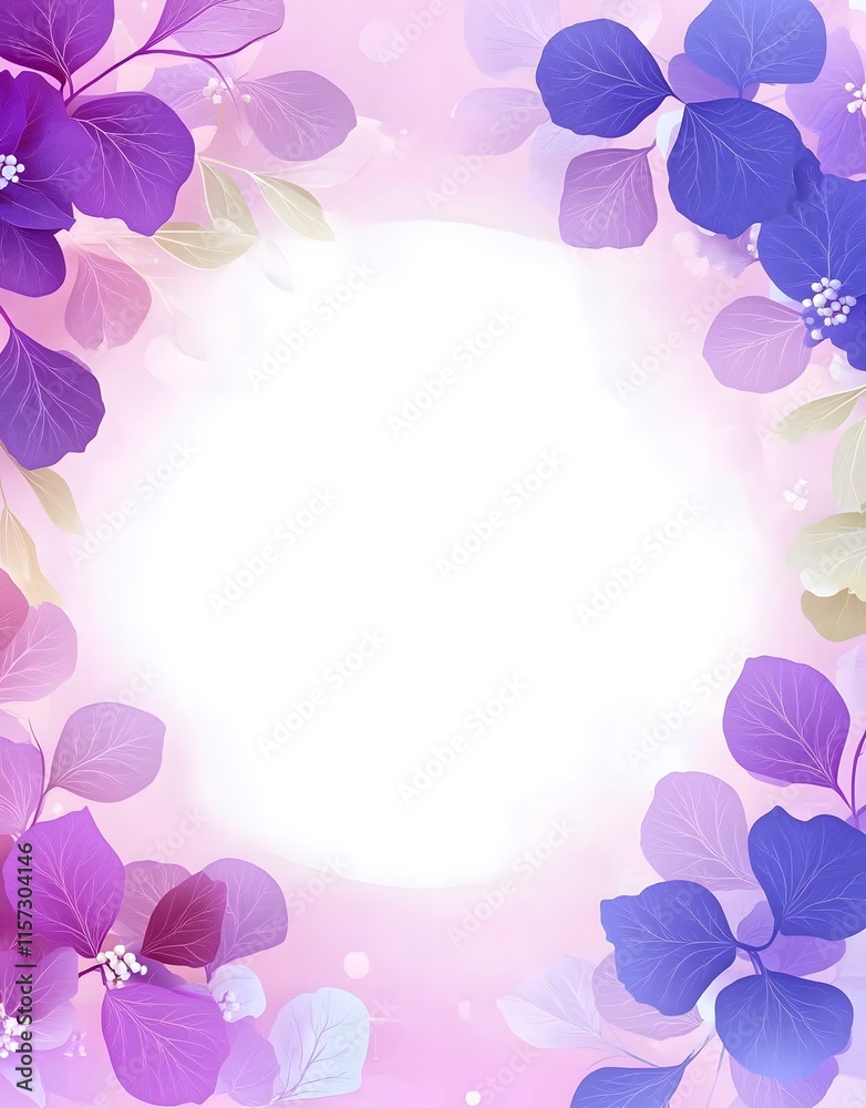 A floral border design with a soft gradient background for invitations or cards. A floral border design with a soft gradient background for invitations or cards.