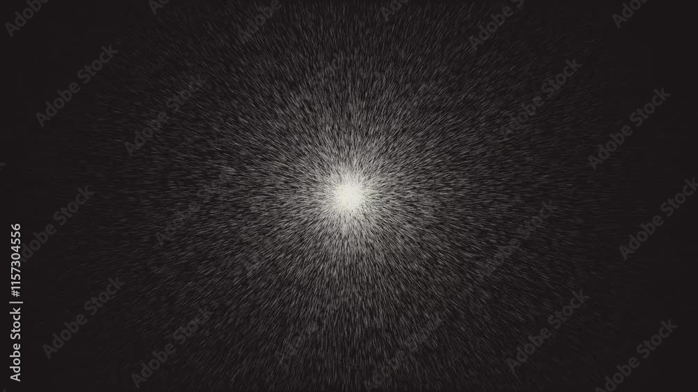White particle explosion effect on black background for dynamic and dramatic video effects
