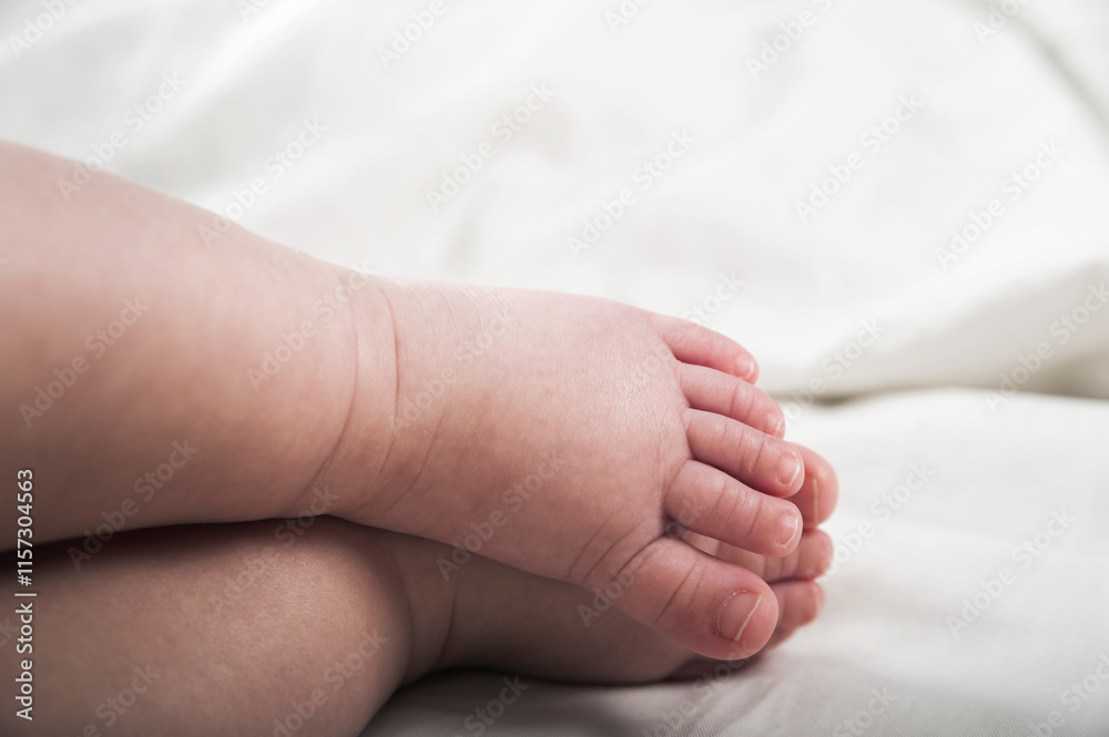 Close-Up of Baby's Feet on Soft Blanket Close-Up of Baby's Feet on Soft Blanket