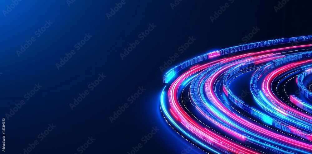 Glowing neon wave lines, representing a magical energy space light concept, in an abstract background wallpaper design. Glowing neon wave lines, representing a magical energy space light concept, in an abstract background wallpaper design.