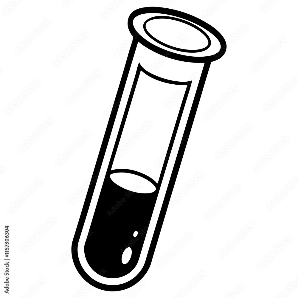 Elegant Lab Test Tube Line Art Illustration Elegant Lab Test Tube Line Art Illustration