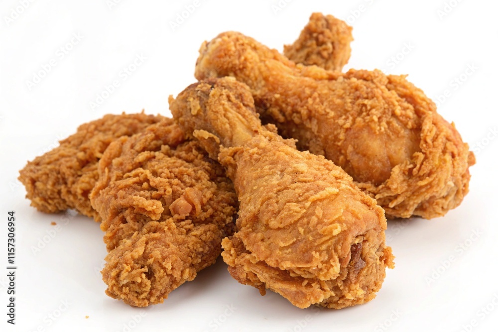 Fried chicken isolated on white background Fried chicken isolated on white background