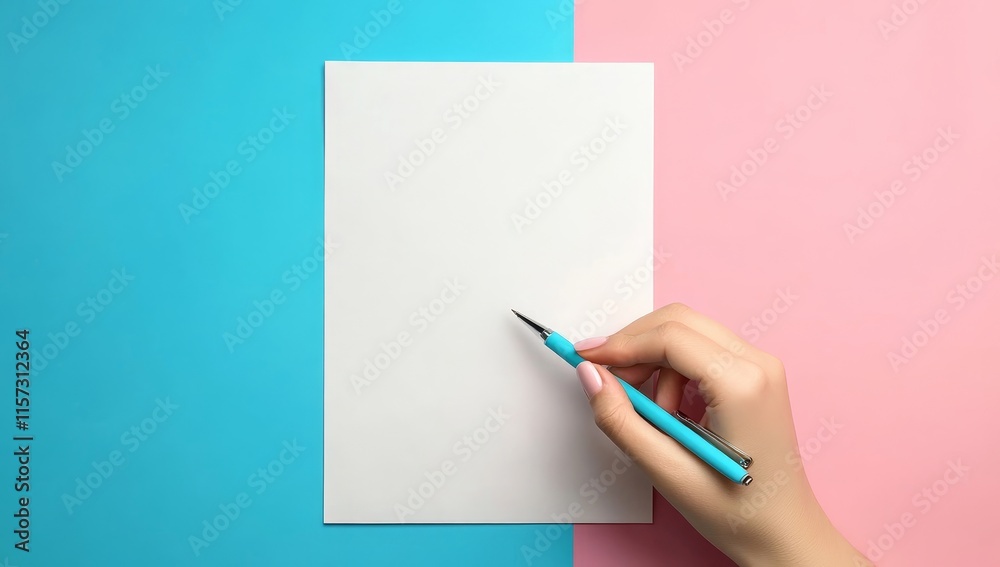 Hand Painting on a Blank Canvas Divided by Soft Pastel Colors With Creative Brush Strokes in a Calm Artistic Environment Hand Painting on a Blank Canvas Divided by Soft Pastel Colors With Creative Brush Strokes in a Calm Artistic Environment