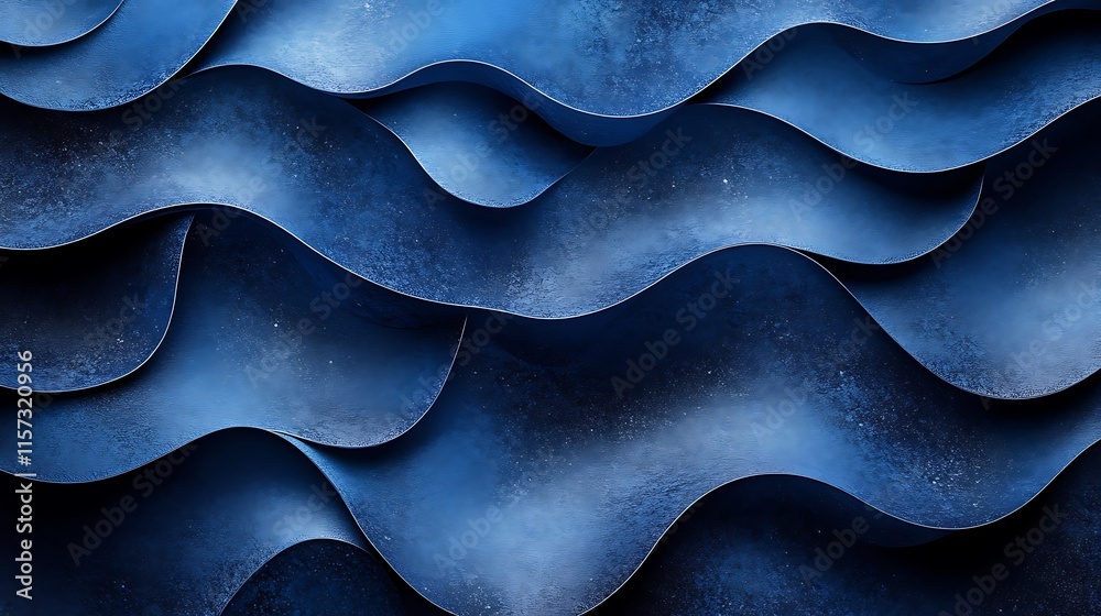Obraz premium Abstract Blue Waves Textured Design