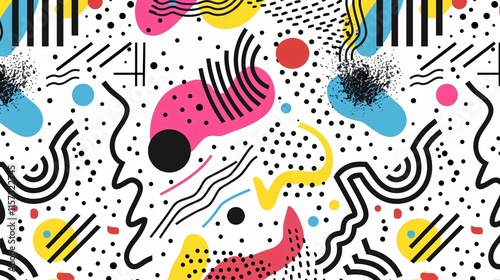 Vibrant Memphis Style Seamless Patterns for Graphic Design Projects