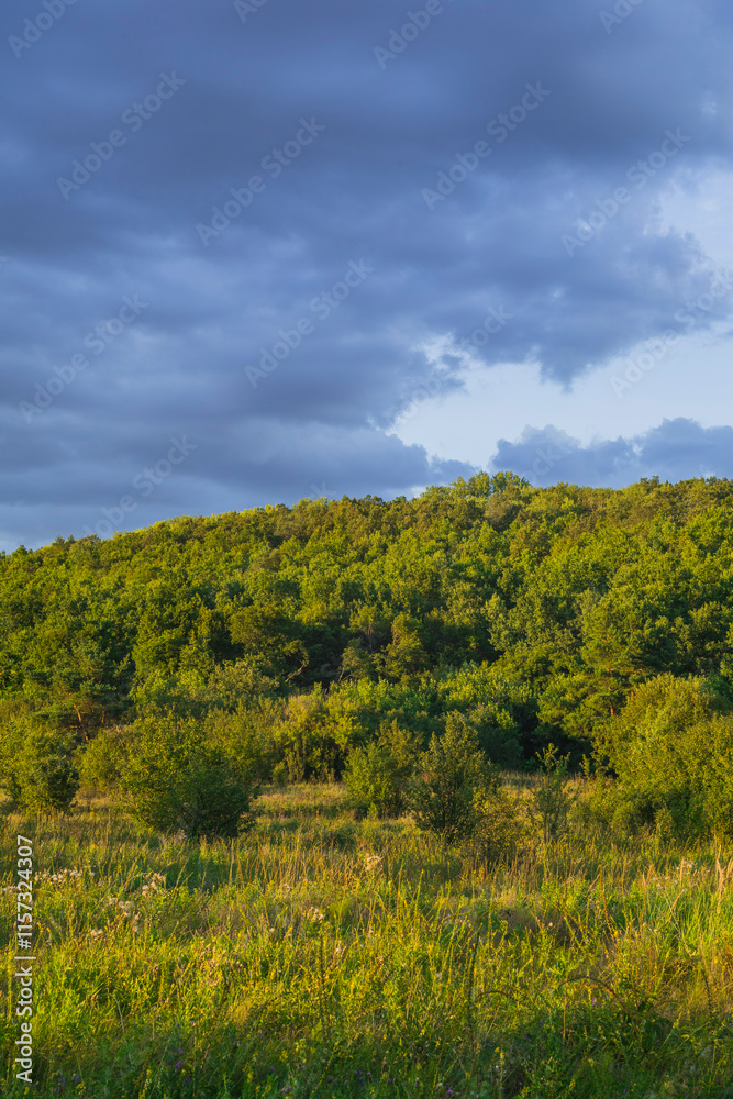 cloudy landscape at sunset in the countryside cloudy landscape at sunset in the countryside