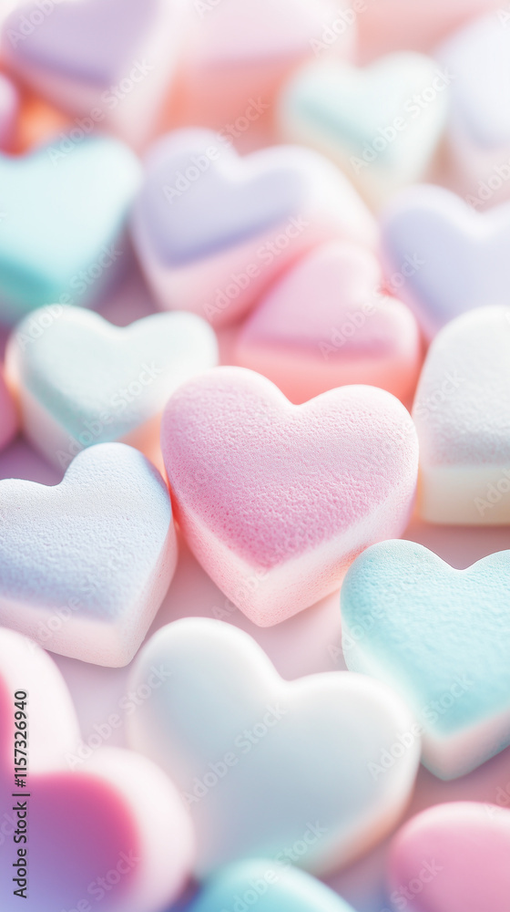 Obraz premium Pastel hearts background.