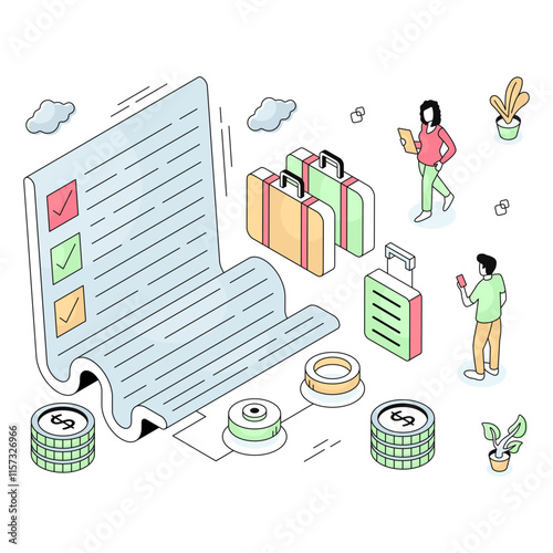 Trendy design illustration of camping list