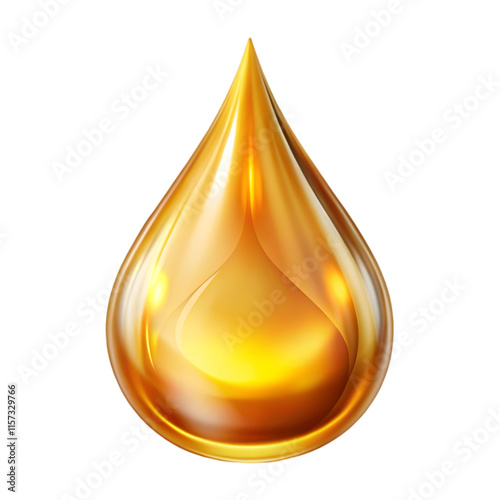 realistic oil drop isolated on transparent background