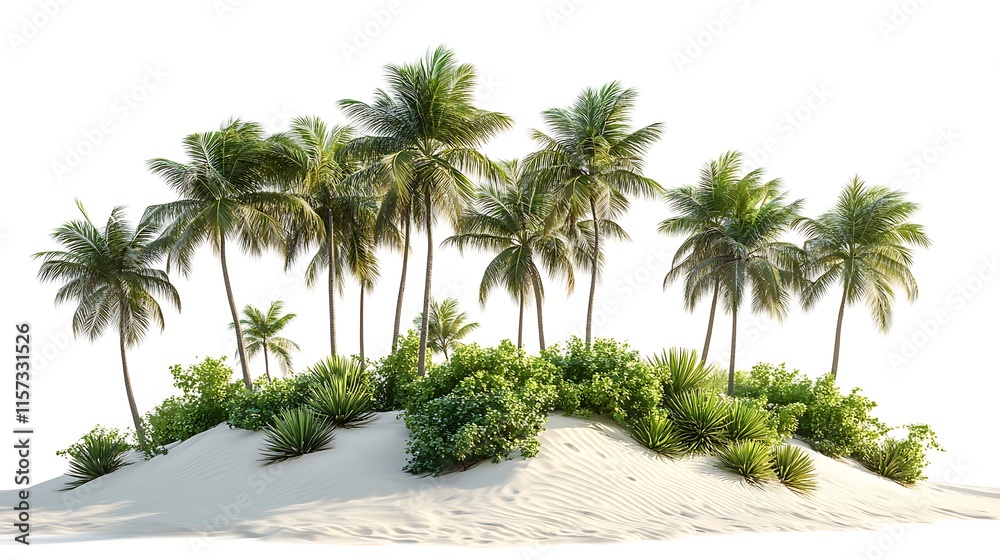 Fototapeta premium Tropical island paradise beach nature scene sunny atmosphere