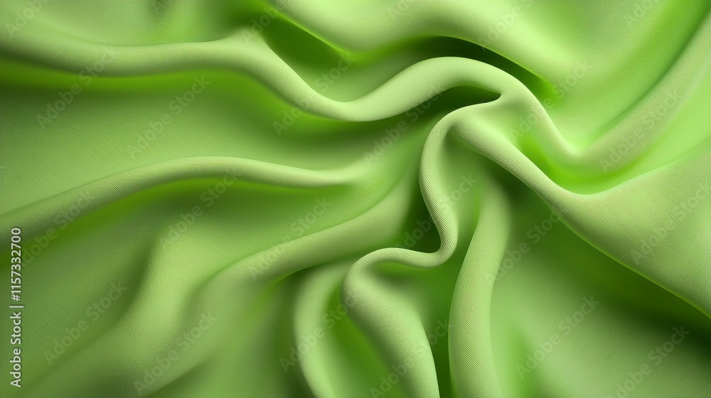 Obraz premium Seamless and Glowing Green Fabric Texture Expressing Softness and Elegance, Ideal for Backgrounds, Textile Designs, and Creative Projects with a Modern Touch