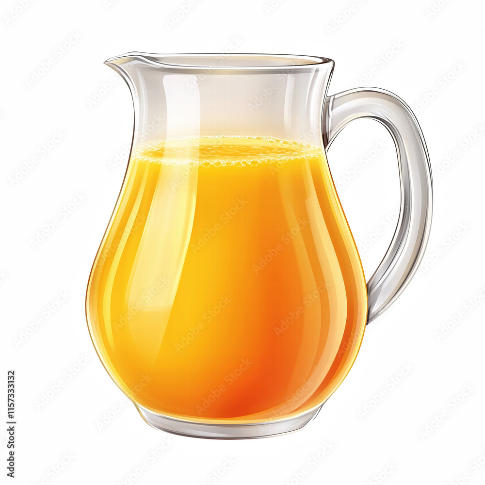 Realistic glass pitcher filled with orange juice isolated on transparent background Generative Ai. Realistic glass pitcher filled with orange juice isolated on transparent background Generative Ai.