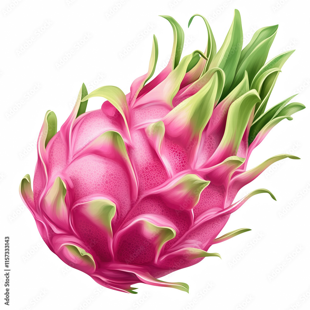 Realistic dragon fruit isolated on transparent background Generative Ai. Realistic dragon fruit isolated on transparent background Generative Ai.