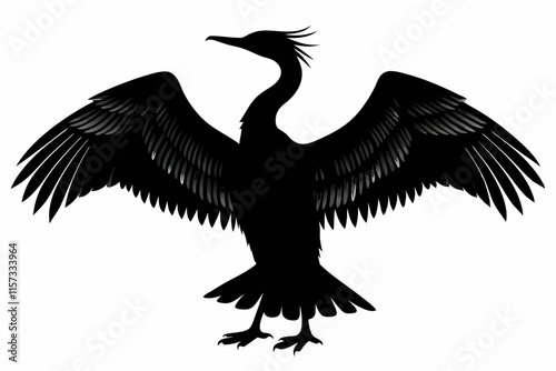 Cormorant silhouette vector illustration. 
