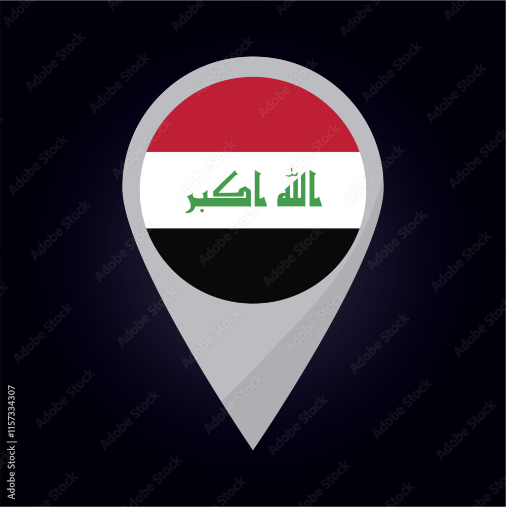 Iraq Flag on Location Pin. vector illustration Iraq Flag on Location Pin. vector illustration