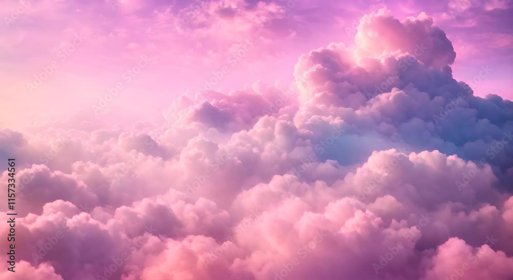 Illuminated Clouds A texture image of a soft dreamy gradient resembling a sky full of colorful clouds that are lit up from within animation 4K