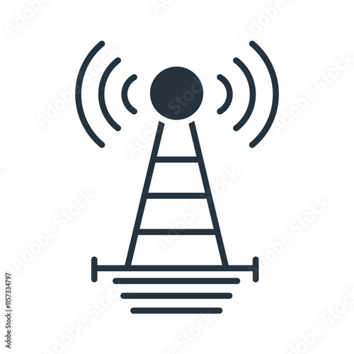 Broadcast tower icons symbol with elements for infographic web