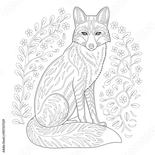 Fox coloring page 