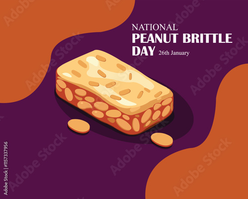 National Peanut Brittle Day, Idea for poster, banner, flyer, card or menu design vector illustration.