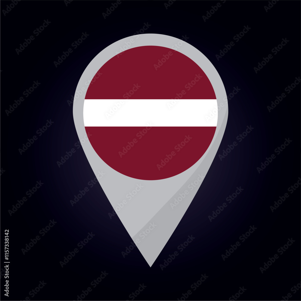 Latvia Flag on Location Pin. vector illustration Latvia Flag on Location Pin. vector illustration