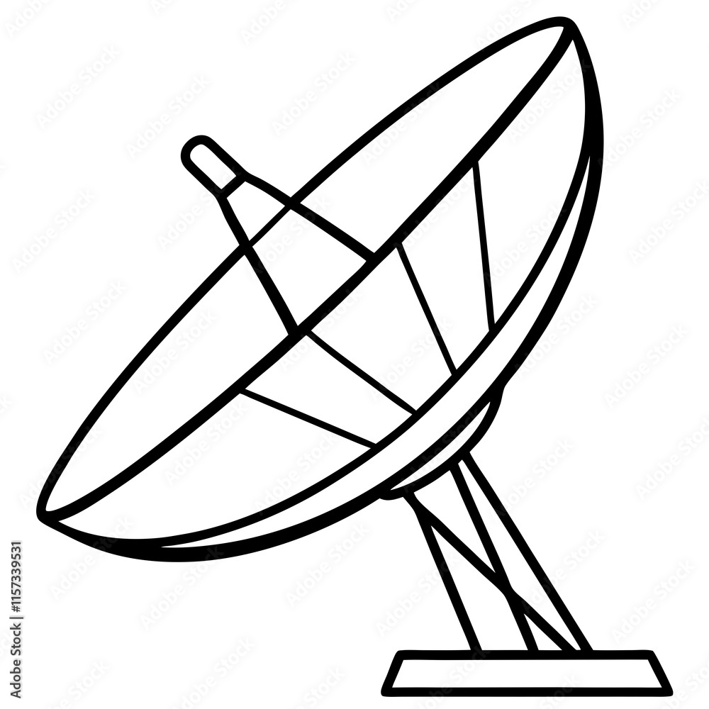 Satellite Dish Black Silhouette Vector Satellite Dish Black Silhouette Vector