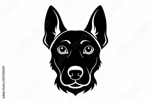 dog head black silhouette white background. Dog domestic animal head Dog head silhouette vector illustration
