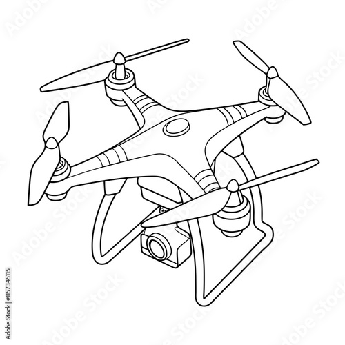  Drone Line Drawing | Vector illustration