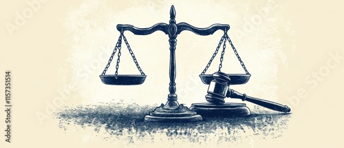 A classic depiction of a balance scale and gavel, symbolizing justice and the legal system.