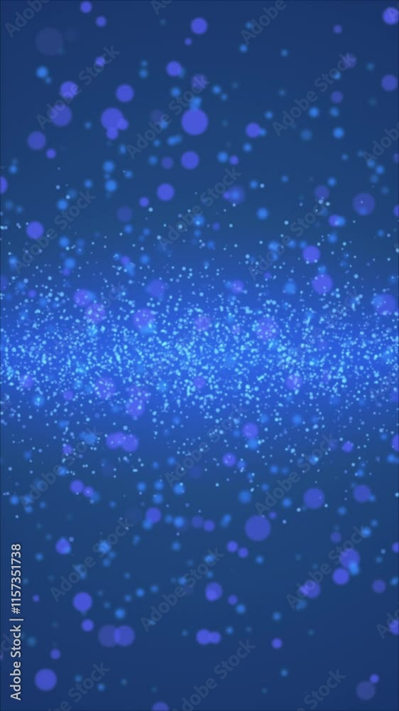 ゆっくり広がるキラキラパーティクル背景のループアニメーション、縦型動画、青 ゆっくり広がるキラキラパーティクル背景のループアニメーション、縦型動画、青