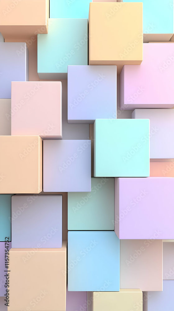 Pastel Cube 3D Abstract Background Pastel Cube 3D Abstract Background