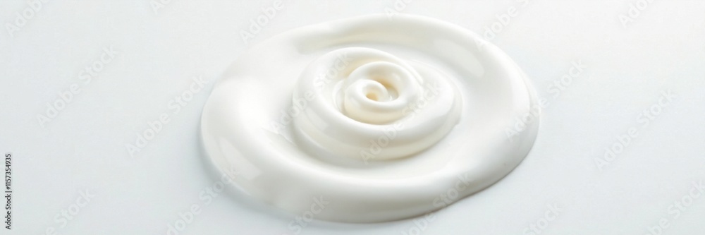 delicate milk droplets forming a minimal rose shape on white background, abstract, texture
