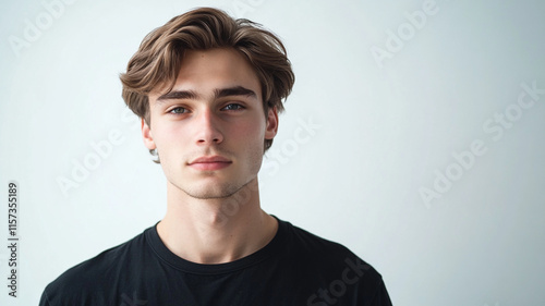 a confident young man isolated on a white background