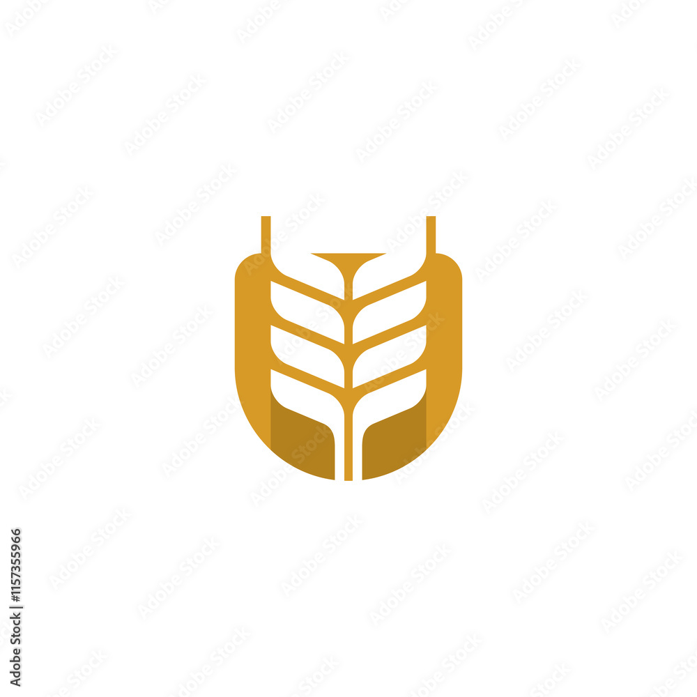 Letter U Grain Wheat Logo. Rice Logo Designs Vector Illustration Template Letter U Grain Wheat Logo. Rice Logo Designs Vector Illustration Template