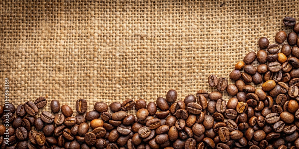 Coffee beans lying on rustic sackcloth , roasted, caffeine, aroma, organic, morning, beverage, dark, background, texture, natural Coffee beans lying on rustic sackcloth , roasted, caffeine, aroma, organic, morning, beverage, dark, background, texture, natural