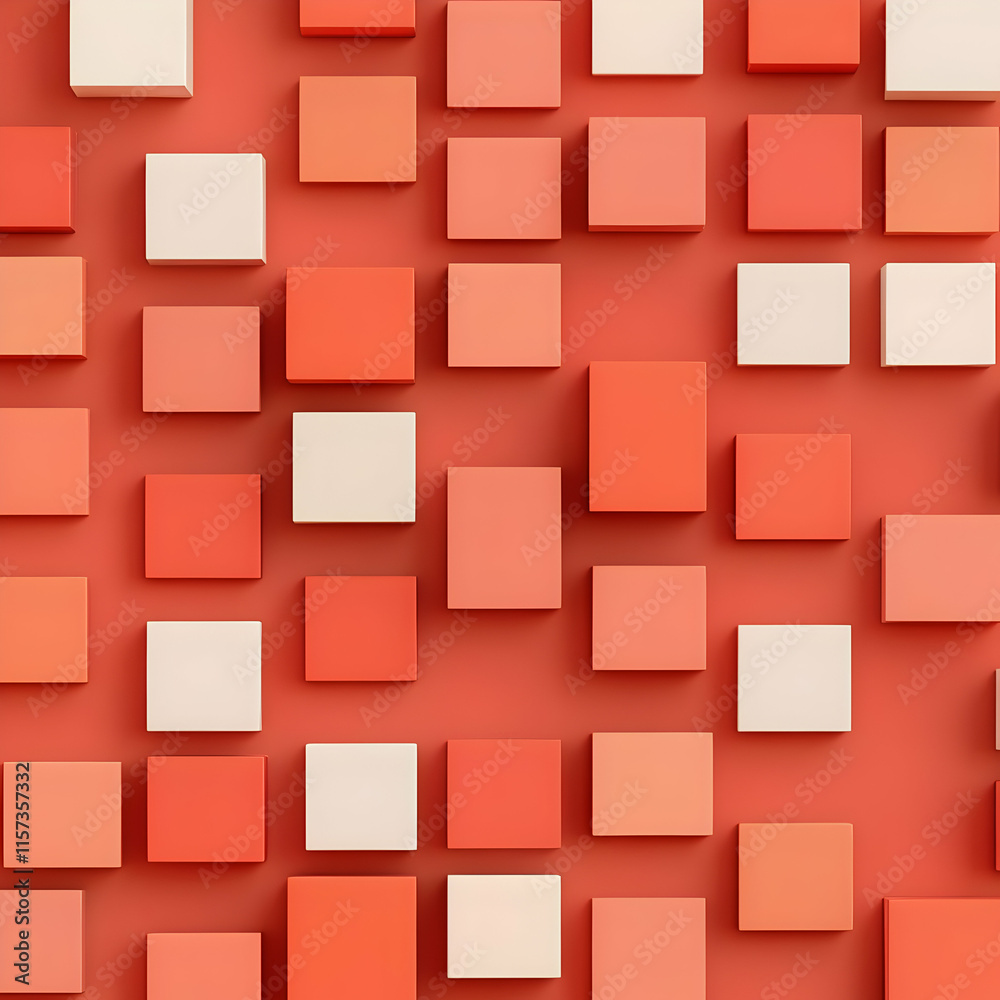 Coral Cube 3D Abstract Background Coral Cube 3D Abstract Background