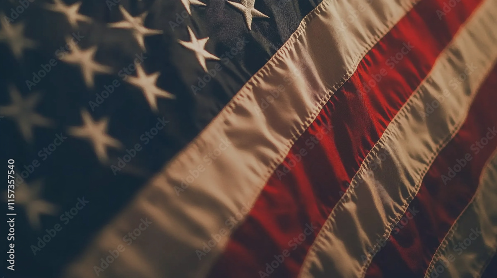 Fototapeta premium Honoring sacrifice with an American flag display for Memorial Day observance. 