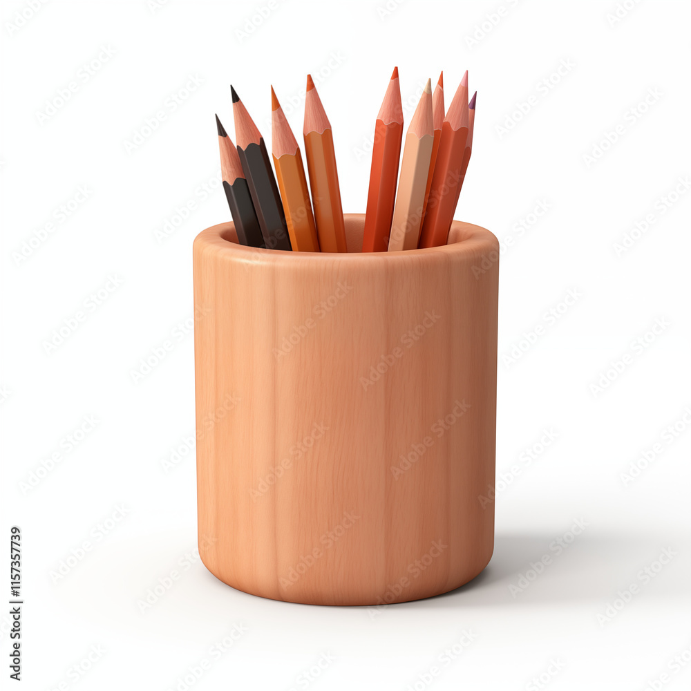 Colored Pencils in Wooden Holder Office Supplies Art Supplies Colored Pencils in Wooden Holder Office Supplies Art Supplies