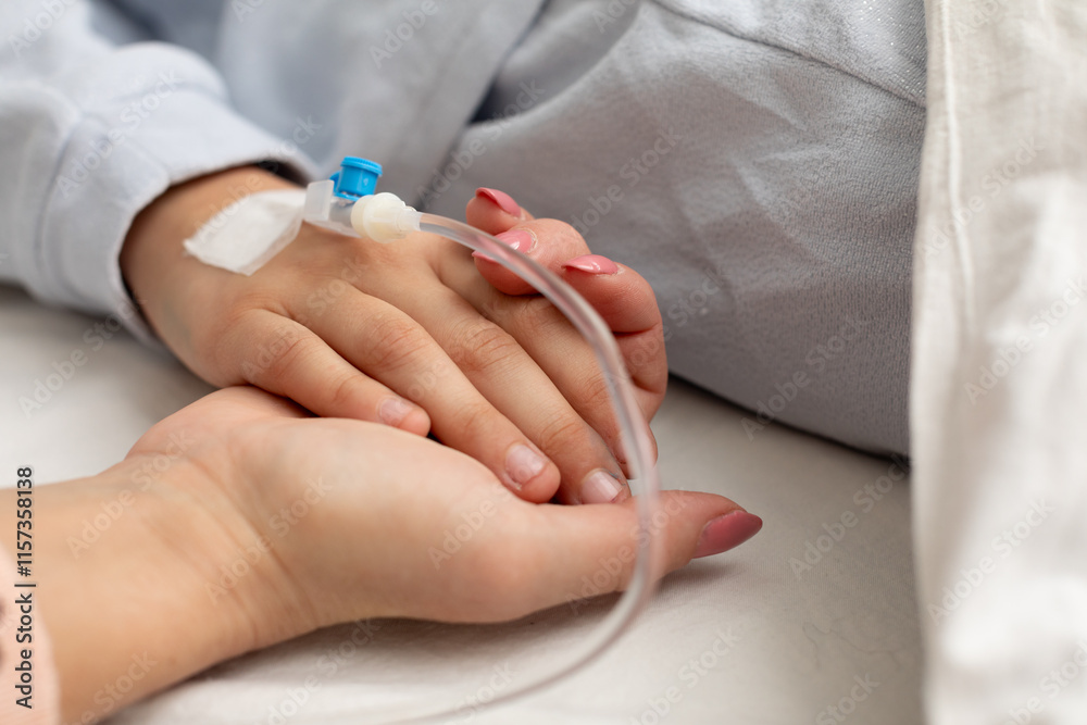 Fototapeta premium An Emotional Moment of Care in a Hospital Filled with Compassion and Love for All