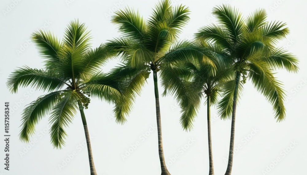 Lush Tropical Palm Trees Against a Soft Sky Creating a Calm and Serene Environment Lush Tropical Palm Trees Against a Soft Sky Creating a Calm and Serene Environment