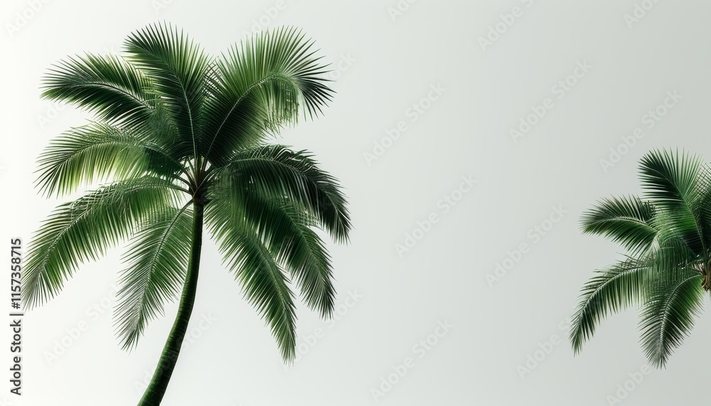 Fototapeta premium Lush Tropical Palm Trees in Elegant Shape for Design and Decoration