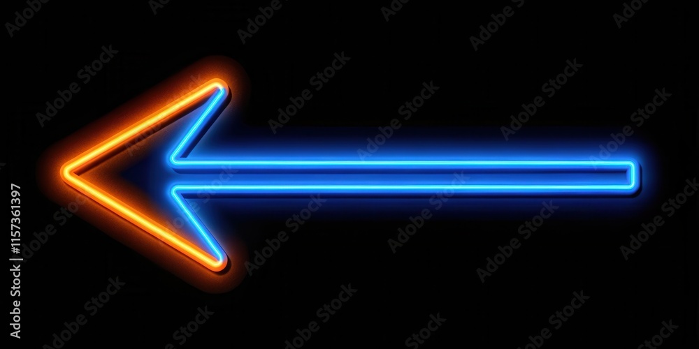 Neon streak arrow in electric blue and orange light motion, neon, streaks, arrow Neon streak arrow in electric blue and orange light motion, neon, streaks, arrow