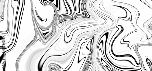 Abstract black and white fluid art swirls effect liquid marble vector illustration. Smooth elegant black satin texture. Luxurious marble background design. Abstract Monochrome Fluid Marble Pattern.